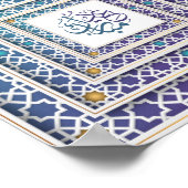 Eid Mubarak Blauw en Paarse Geometrisch Ontwerp Poster (Hoek)