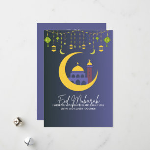 Eid Mubarak Blauw Feestdagenkaart
