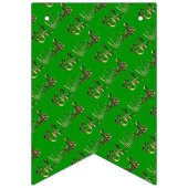 Eid Mubarak Blessed Eid Text Pattern Gold Green Vlaggetjes (Tweede vlag)