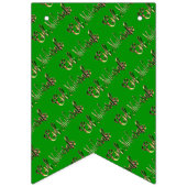 Eid Mubarak Blessed Eid Text Pattern Gold Green Vlaggetjes (Derde vlag)