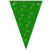 Eid Mubarak Blessed Eid Text Pattern Gold Green Vlaggetjes (Eerste vlag)