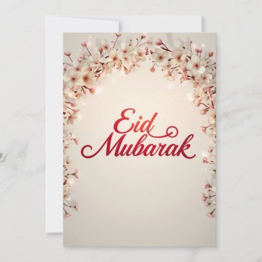 Eid mubarak bloemkaart Moderne Eid Fitr kaart (Voorkant)