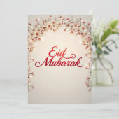 Eid mubarak bloemkaart Moderne Eid Fitr kaart (Staand voorkant)