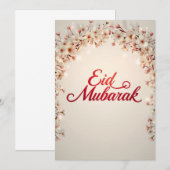 Eid mubarak bloemkaart Moderne Eid Fitr kaart (Voorkant / Achterkant)