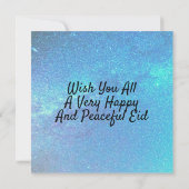 Eid Mubarak Blue Milky, weg in Black Text Note Kaa Kaart (Achterkant)