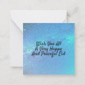 Eid Mubarak Blue Milky, weg in Black Text Note Kaa Notitiekaartje (Achterkant)