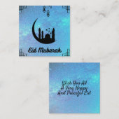 Eid Mubarak Blue Milky, weg in Black Text Note Kaa Notitiekaartje (Voorkant / Achterkant)