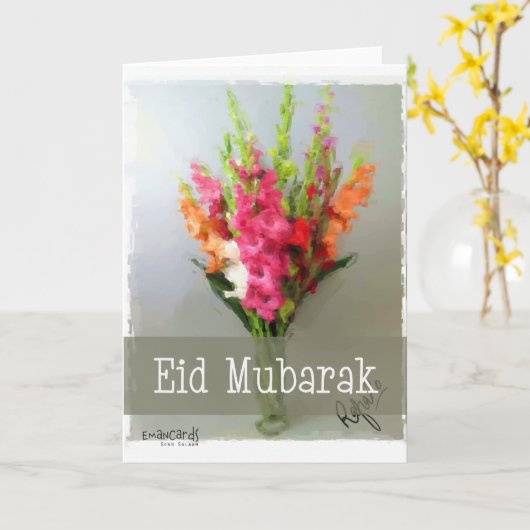 Eid Mubarak - Bouquet Kaart (Gele Bloem)