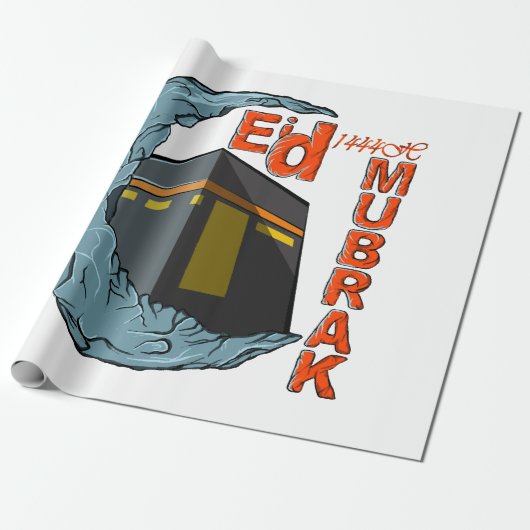 Eid mubarak cadeaupapier (Uitgerold)