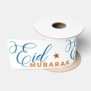 Eid Mubarak Calligrafie Maan Islamitisch Satijnen Lint