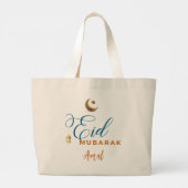 Eid Mubarak Calligraphy Moslim Feest Grote Tote Bag (Achterkant)