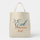Eid Mubarak Calligraphy Moslim Feest  Tote Bag (Achterkant)