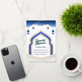 Eid Mubarak Card with Masjid Folie Wenskaart