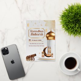 Eid Mubarak Card with Masjid Folie Wenskaart