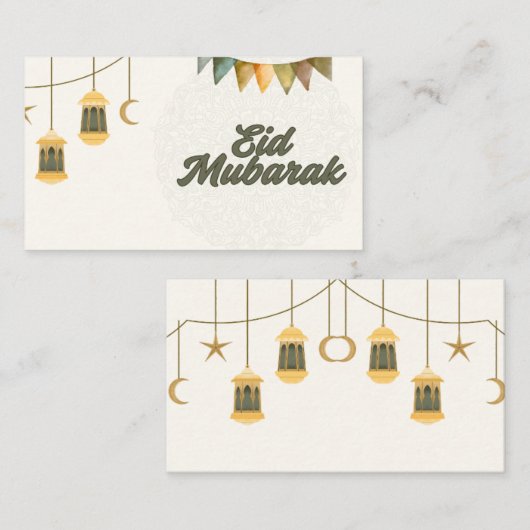 Eid Mubarak Cards Informatiekaartje (Voorkant / Achterkant)