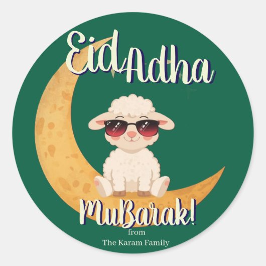Eid  Mubarak Celebration Gift Ronde Sticker (Voorkant)