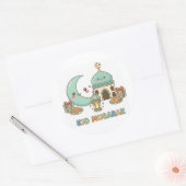 Eid Mubarak Celebration - Kawaii Smiling Moon Ronde Sticker (Envelop)