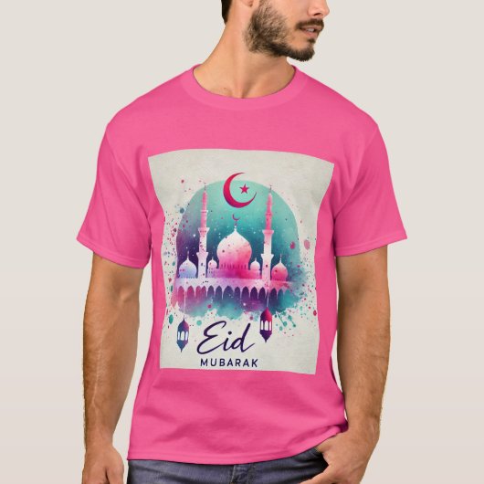 Eid Mubarak Celebration Mannen Tshirt (Voorkant)