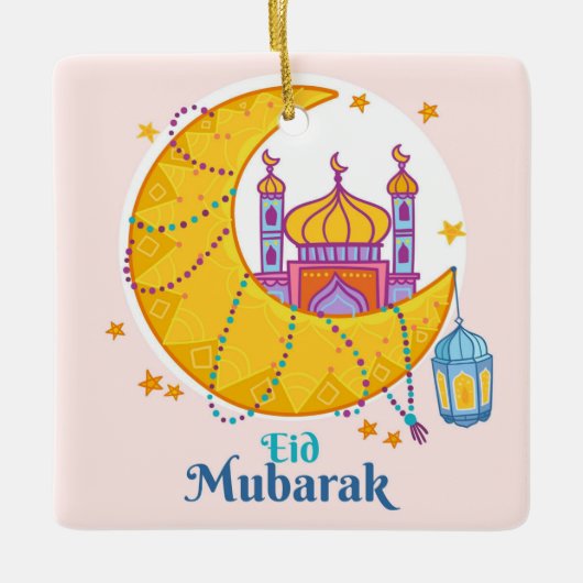 Eid Mubarak Ceramic Ornament (Voorkant)