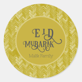Eid Mubarak Chevron Gold gepersonaliseerd Ronde Sticker