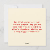 Eid Mubarak Colorful Crescent Holiday Kaart (Achterkant)