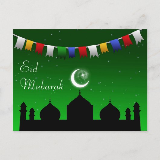 Eid Mubarak Colorful Garland Briefkaart (Voorkant)