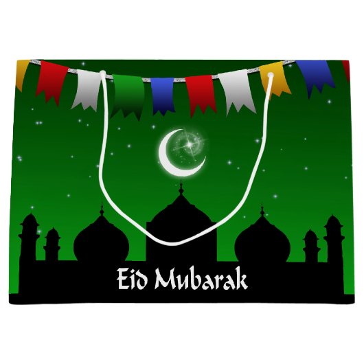 Eid Mubarak Colorful Garland Large Cadeautasje (Voorkant)