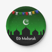 Eid Mubarak Colorful Garland Papieren Bordje (Voorkant)