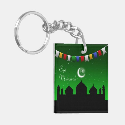 Eid Mubarak Colorful Garland Sleutelhanger (Voorkant Links)