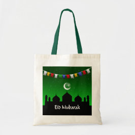 Eid Mubarak Colorful Garland Tote Bag
