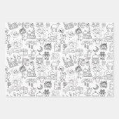 Eid Mubarak Colouring Wrapping Paper Sheets Set x3 (Voorkant)