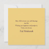 Eid Mubarak Crescent Islamic Lantern Paars Gold Feestdagenkaart (Achterkant)