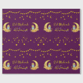 Eid Mubarak Cresent Moon Islamitisch inpakpapier (Vlak)