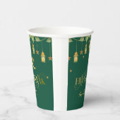 "Eid Mubarak" Custom Elegant Modern Groen Goud Papieren Bekers (Rechts)