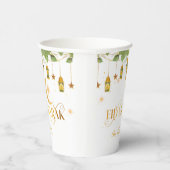 "Eid Mubarak" Custom Elegant Modern Wit Goud Papieren Bekers (Rechts)