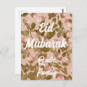 Eid Mubarak Custom Roos Islamic Home Decoration Briefkaart (Voorkant / Achterkant)