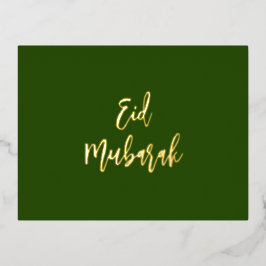 Eid Mubarak Dark Green Gold Folie Feestdagen Briefkaart