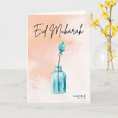 Eid Mubarak - Eenvoudig Kaart (Gele Bloem)