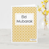 Eid Mubarak - Eenvoudig Kaart (Gele Bloem)