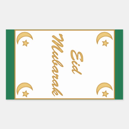 Eid Mubarak Eid al Fitr Rechthoekige Sticker (Voorkant)