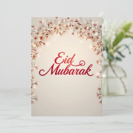 Eid mubarak Eid Fitr greeting Card Kaart (Staand voorkant)