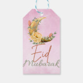 Eid Mubarak Eid Floral Moon Gift Label Cadeaulabel (Achterkant)