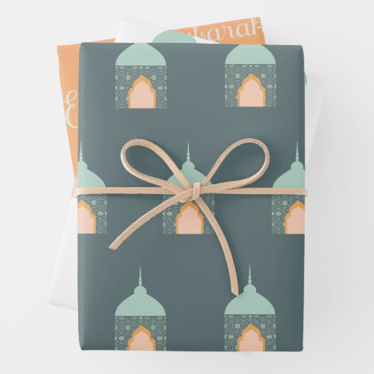 Eid Mubarak Eid Gift Wrap papier set van 3 Inpakpapier Vel (In situ)