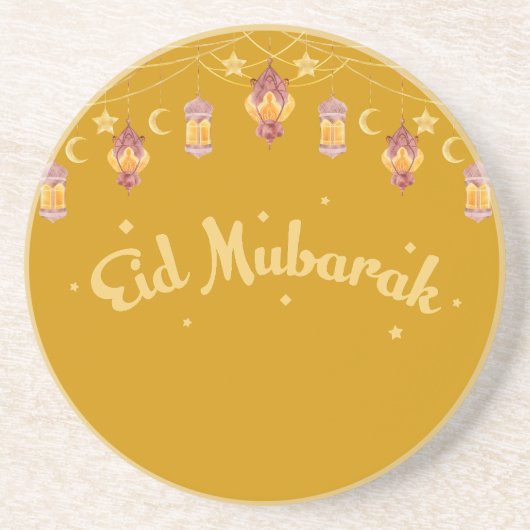 EID MUBARAK - EID T-Shirt Sierkussen Zandsteen Onderzetter (Voorkant)