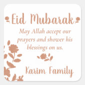 Eid Mubarak - Eigen islam - Startbord Vierkante Sticker (Voorkant)