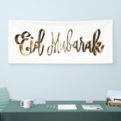 Eid Mubarak Elegant Gold Kijk Typografie Spandoek (Beurs)