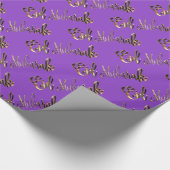 Eid Mubarak Elegant Paars Gold Text Patroon Cadeaupapier (Hoek)