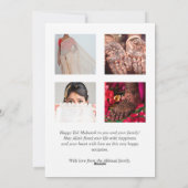 Eid Mubarak Familie Foto Collage Greep Feestdagenkaart (Achterkant)