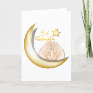Eid Mubarak Familie Foto Groet Feestdagen Kaart