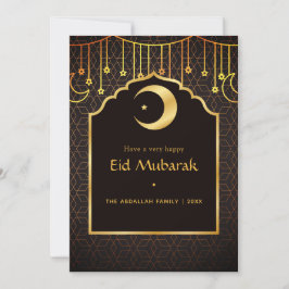 Eid Mubarak Familie Foto Groet Kaart
